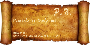 Paxián Noémi névjegykártya